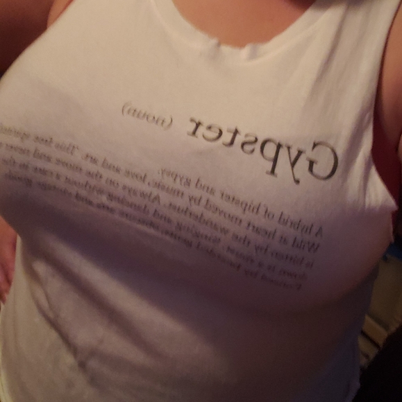 "Gypster" White Crop Top - Picture 2 of 5